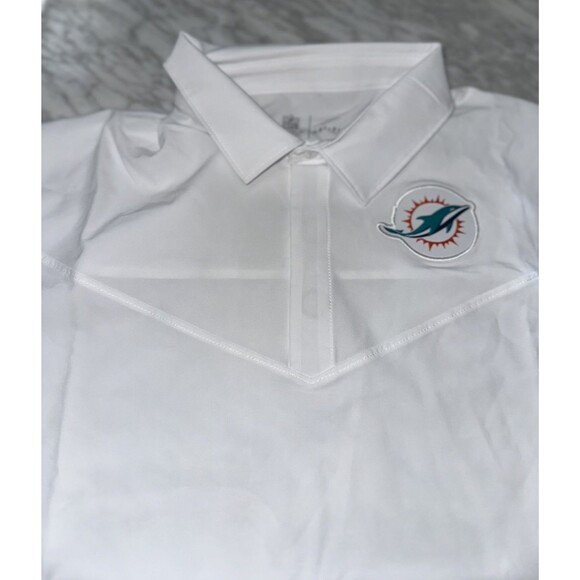 NIke NFL Miami Dolphins Dri Fit On Field polo shirt white men Large CW8356 100 - Picture 4 of 12